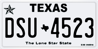 TX license plate DSU4523