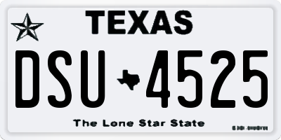 TX license plate DSU4525