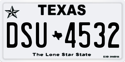 TX license plate DSU4532