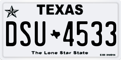 TX license plate DSU4533