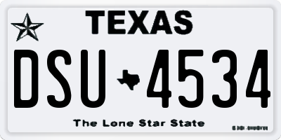 TX license plate DSU4534