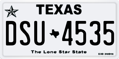 TX license plate DSU4535