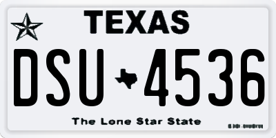 TX license plate DSU4536