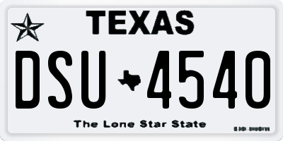 TX license plate DSU4540