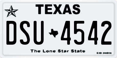 TX license plate DSU4542