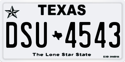 TX license plate DSU4543