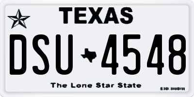 TX license plate DSU4548