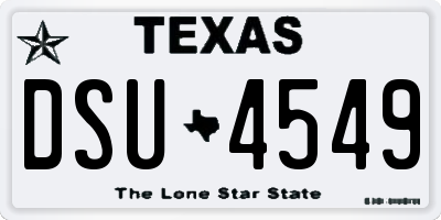 TX license plate DSU4549