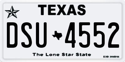 TX license plate DSU4552