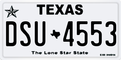 TX license plate DSU4553