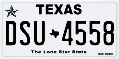 TX license plate DSU4558