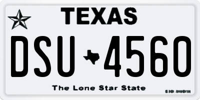 TX license plate DSU4560