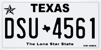 TX license plate DSU4561