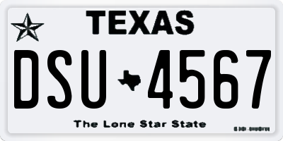 TX license plate DSU4567