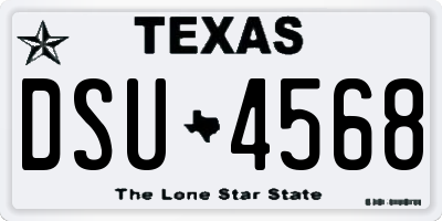 TX license plate DSU4568