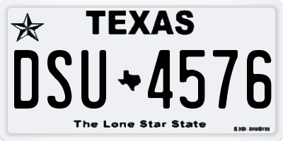 TX license plate DSU4576