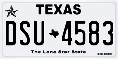 TX license plate DSU4583