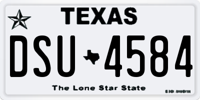 TX license plate DSU4584