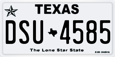 TX license plate DSU4585
