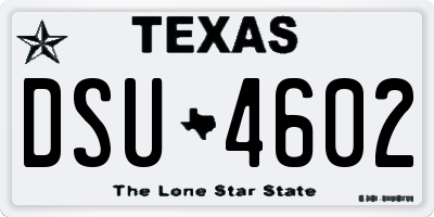 TX license plate DSU4602