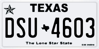TX license plate DSU4603