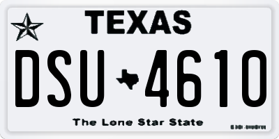 TX license plate DSU4610