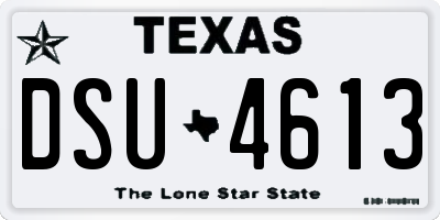 TX license plate DSU4613