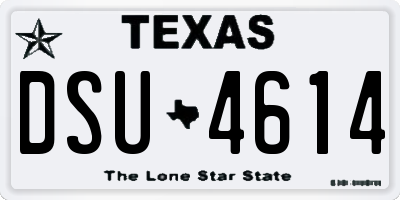 TX license plate DSU4614