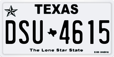 TX license plate DSU4615