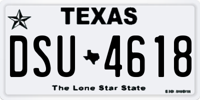 TX license plate DSU4618