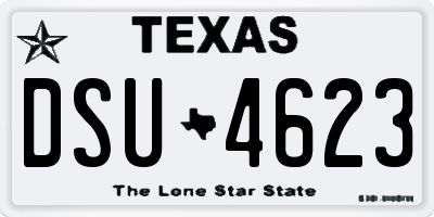 TX license plate DSU4623