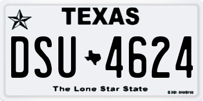TX license plate DSU4624
