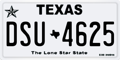 TX license plate DSU4625