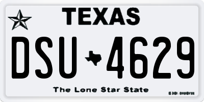 TX license plate DSU4629