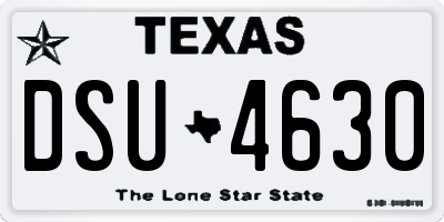 TX license plate DSU4630