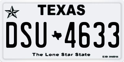 TX license plate DSU4633