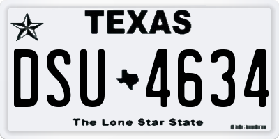 TX license plate DSU4634