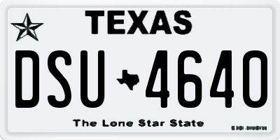 TX license plate DSU4640