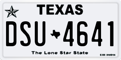 TX license plate DSU4641
