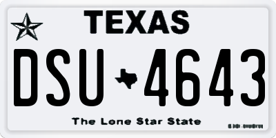 TX license plate DSU4643
