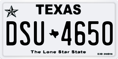 TX license plate DSU4650