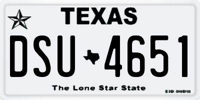 TX license plate DSU4651