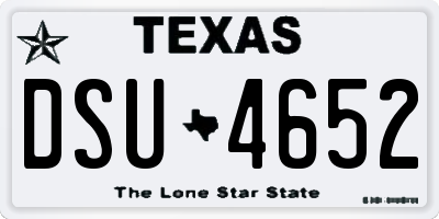 TX license plate DSU4652
