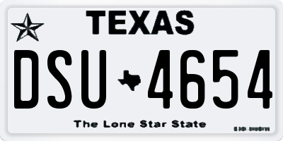 TX license plate DSU4654
