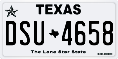 TX license plate DSU4658