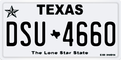 TX license plate DSU4660