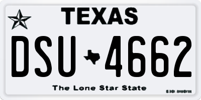 TX license plate DSU4662