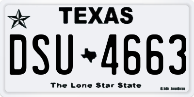 TX license plate DSU4663