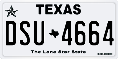 TX license plate DSU4664