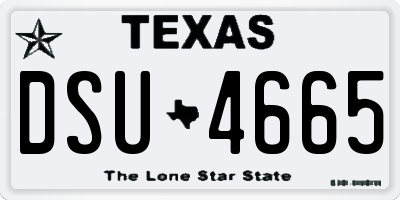 TX license plate DSU4665